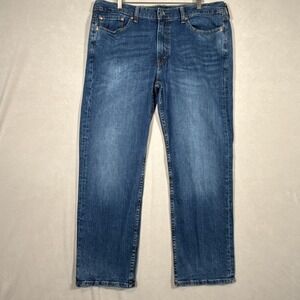Levi's 514 Regular Fit Men 38x30 Stretch Dark Blue Wash Straight Leg Jeans Chore